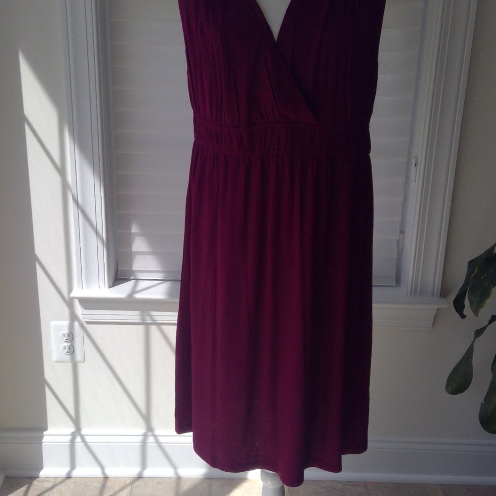 Loft Burgundy Sleeveless Dress